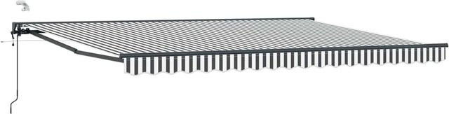 vidaXL Elektrische Ausziehbare Markise mit Fernbedienung, Anthrazit und Weiß, B: 400 cm, T: 300 cm - Bild 1