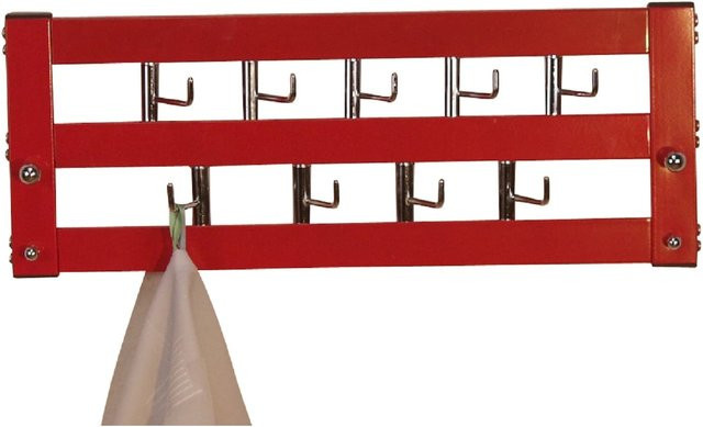 Wandgarderobe Ellen von Möbel direkt online in Rot mit silbernen Metall- und Holzelementen für den Flur - Bild 1