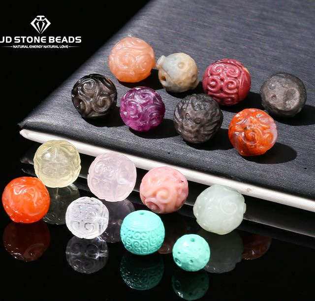 Perle Naturstein Bergquarz Rhodonit Fluorit Jade, Halskette Armband Zubehör - Bild 1