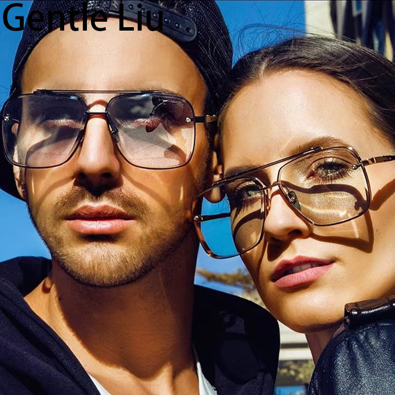 GENTLE LIU Sonnenbrille, randlos, quadratisch, Metall, Herren - Bild 2