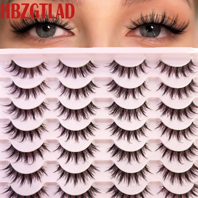 Künstliche Wimpern, 14 Paar, natürlich, lang, flauschig, Unisex - Bild 1