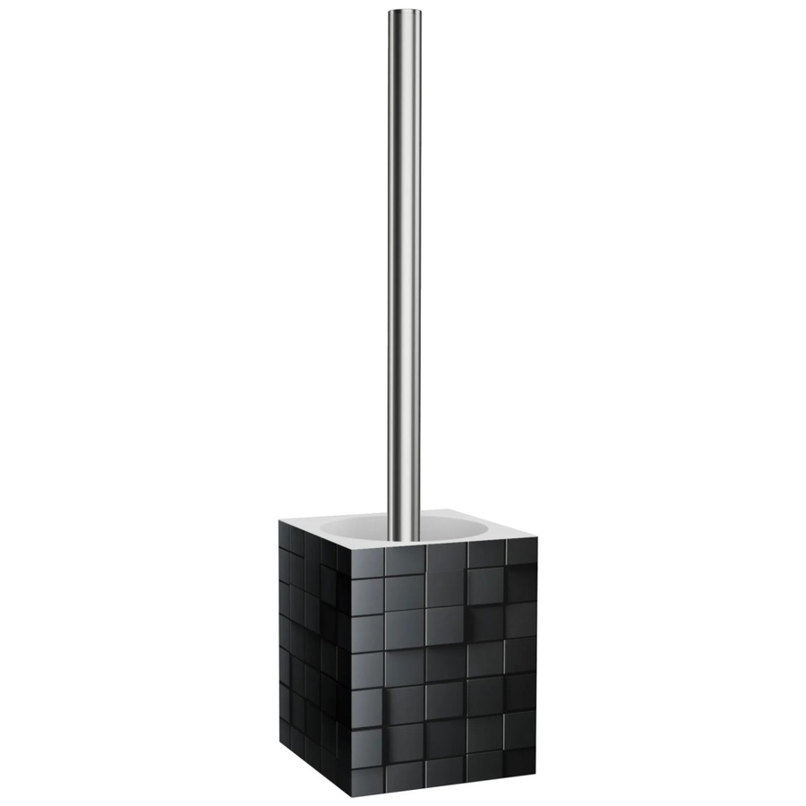 Sanilo WC-Bürste Cube aus Edelstahl in Schwarz mit freistehendem Halter - Bild 2