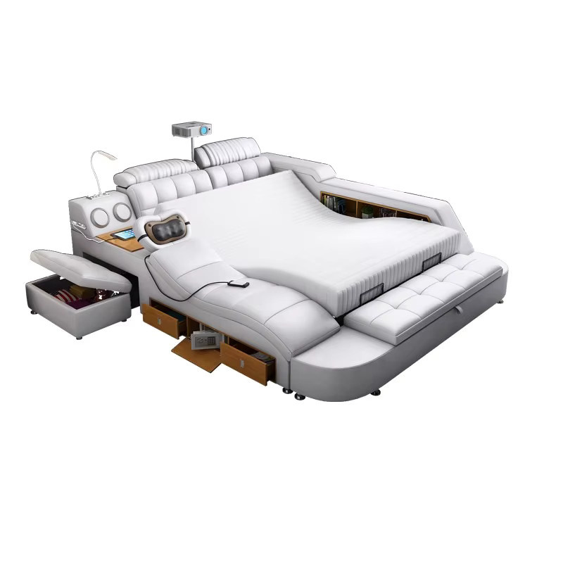 MODX Smart-Bett elektrisch verstellbar mit Massagefunktion und Schubladen in Weiß, B/T: 150 x 200 cm - Bild 4