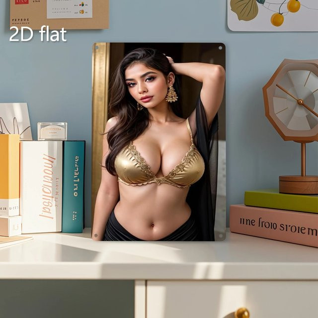 HELLOYOUNG Vintage Wandkunst aus Metall in Gold mit Damenmotiv als rustikale Dekoration - Bild 1