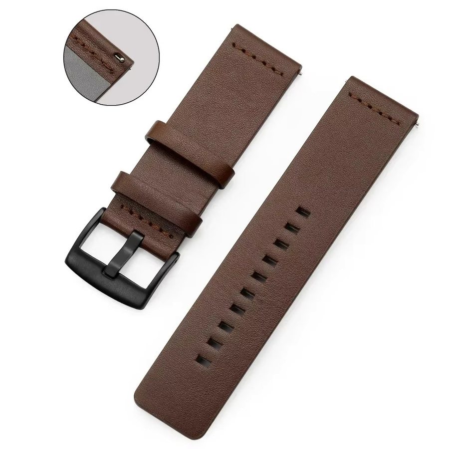 Uhrenarmband Leder, Schwarz, Unisex - Bild 2