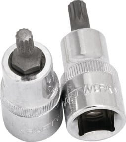 Kraftwerk Vielzahn-Bit-Stecknuss M16 1/2" in Silber aus Stahl - Bild 1