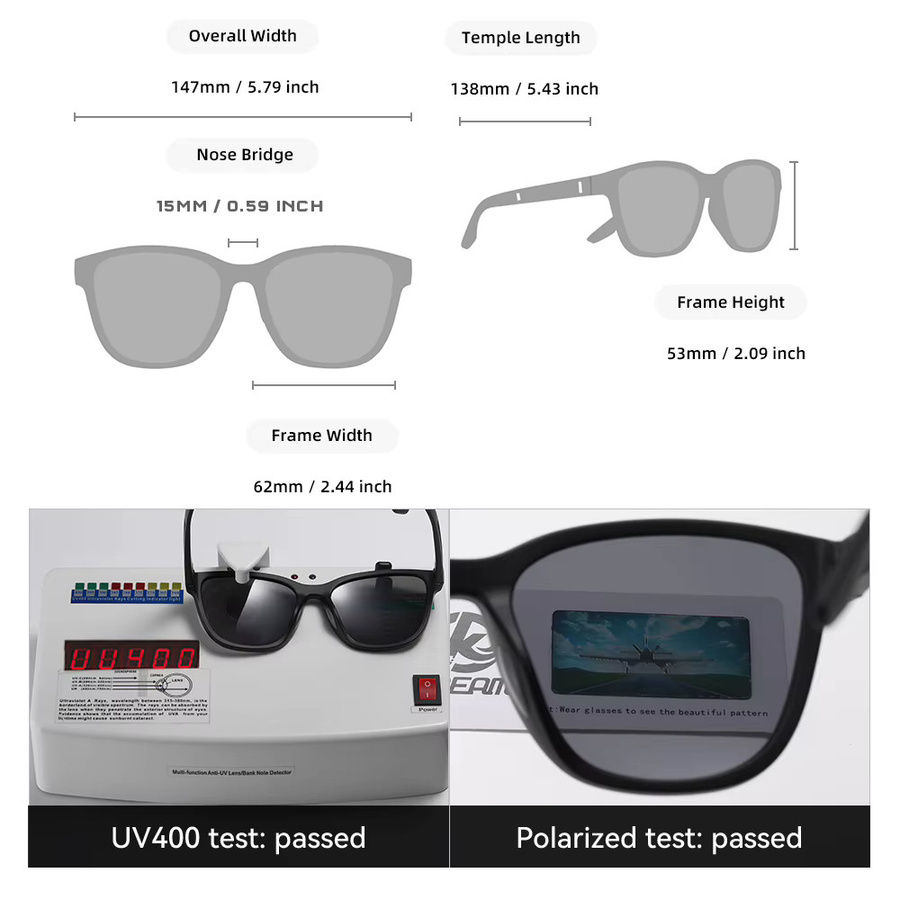 KDEAM Sonnenbrille, polarisiert, Herren, TR90, Vollrand - Bild 3