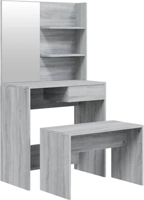 vidaXL Schminktisch-Set in Sonoma Grau mit modernem Design, B/T/H: 74,5 x 40 x 141 cm - Bild 1