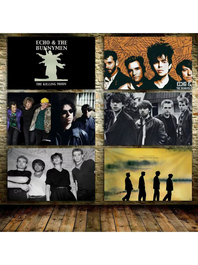 E-ECHO THE BUNNYMEN Flagge als individuelles Banner für Garagentor und Wanddekoration mit Metallschnalle - Bild 4