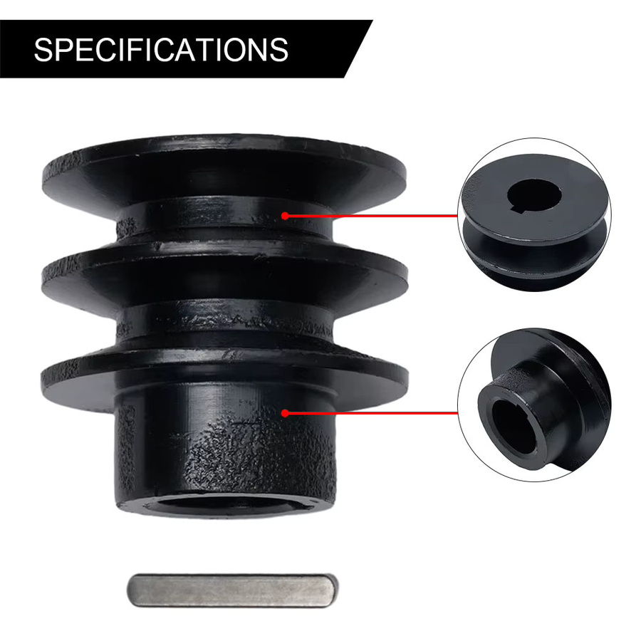 Doppelte V-Riemenscheibe mit 20 mm Bohrung für Honda 168F 170F GX110 GX120 GX200 7 PS Motoren in Schwarz - Bild 2
