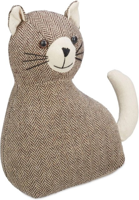 Relaxdays Türstopper Katze aus Polyester in Braun, B/T/H: 25,5 x 22 x 10 cm - Bild 1