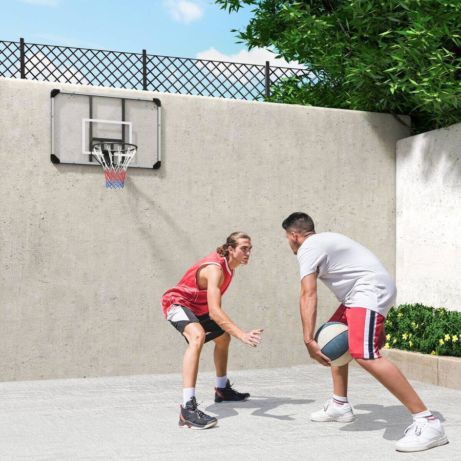 SPORTNOW Basketballkorb Wandmontage mit Basketballbrett und Netz Weiß - Bild 3