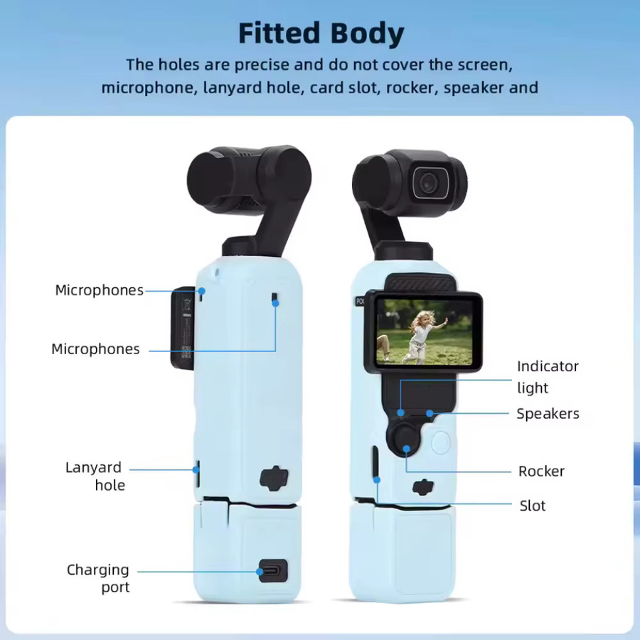 Kratzfeste Silikon-Schutzhülle für DJI Osmo Pocket 3 mit Schutz für Objektiv und Bildschirm - Bild 3