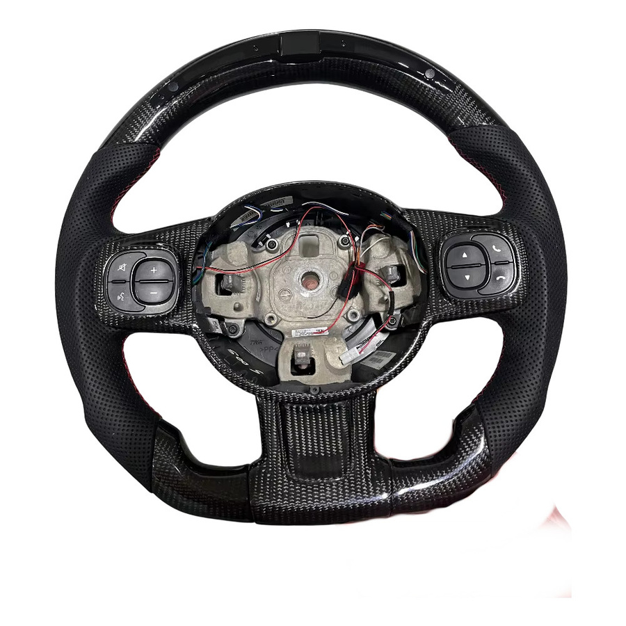 Maßgefertigtes LED-Carbonfaser-Lenkrad in Schwarz für Fiat Abarth 595 595C 695 695C 500 500C Innenraum-Zubehör - Bild 3