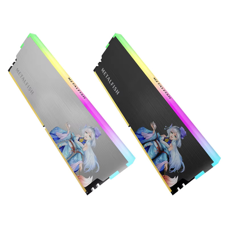 METALFISH DRAM Kühlkörper ARGB 5V-3PIN für DDR3 DDR4 DDR5 Speichermodule in Weiß - Bild 4