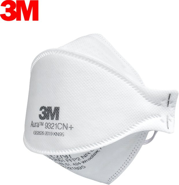 3M 9321CN+ FFP-Maske KN95 Schutzmaske gegen Feinstaub PM2.5 in Weiß - Bild 1