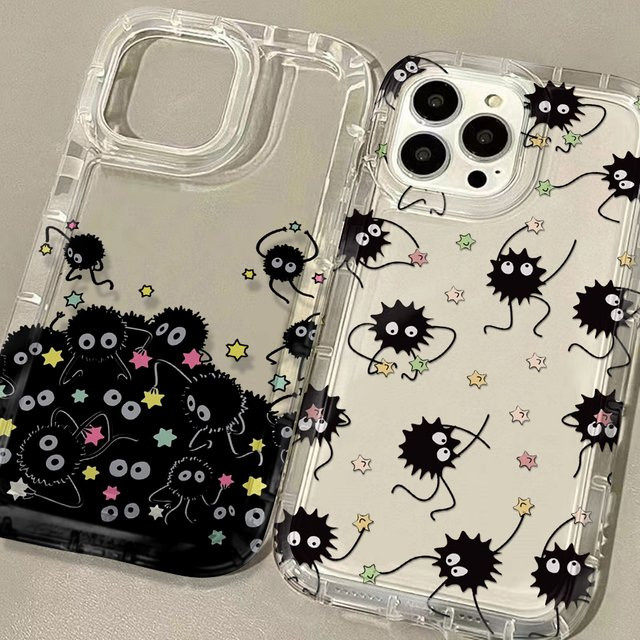 Handyhülle mit Black Monster Soot Sprites Design für Samsung Galaxy S25 S24 S23 S22 S21 S20 S10 Note20 Ultra Plus in Schwarz und Transparent - Bild 1