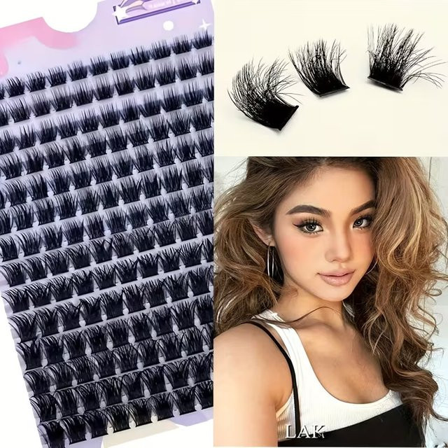 LIMEIKAI Künstliche Wimpernbüschel, 168 Stück, D-Curl, 9-16mm, Unisex - Bild 1