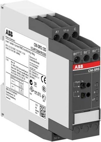 ABB Stromüberwachungsrelais CM-SRS.11P 220-240 V/AC mit 1 Wechsler, 1 Öffner und 1 Schließer in Weiß - Bild 1