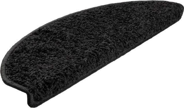 vidaXL Treppenmatten 15 Stück, Schwarz, selbstklebend, rutschfest und schalldämmend, B/T/H: 65 x 21 x 4 cm - Bild 1