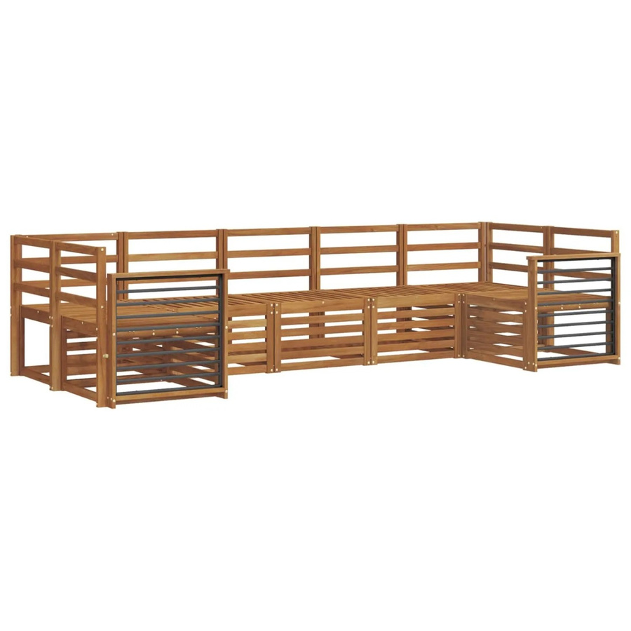 vidaXL 7-teilige Garten-Sofagarnitur aus Massivholz Akazie in Braun und Beige mit Polstern - Bild 2