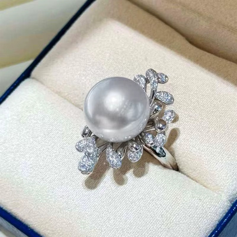 Huitan Ring, Silber, Perle, Zirkonia, Damen - Bild 3