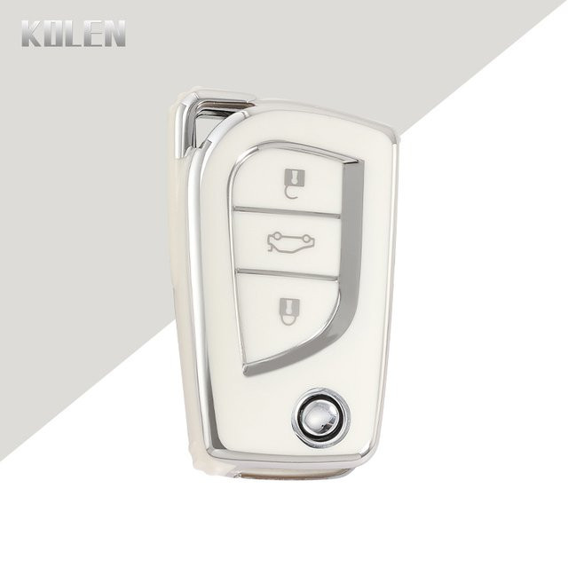 KOLEN TPU Auto Schlüsselhülle Flip Case für Toyota Auris Corolla Avensis Verso Yaris Aygo Scion TC Camry RAV4 in Schwarz - Bild 1