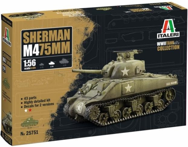 Italeri US M4 Sherman (75 mm), Fahrzeug, 1:56 - Bild 1