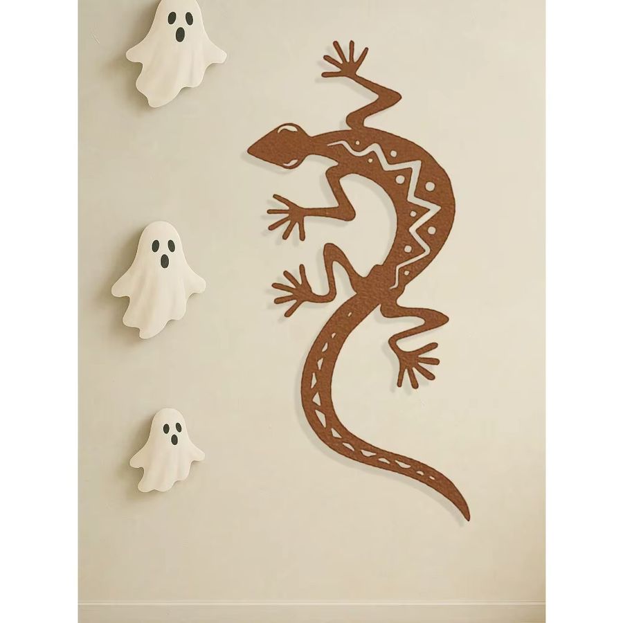 CIFBUY Gothic Metall Gecko Wandkunst 3D Eidechse Skulptur zur Wandmontage - Bild 2