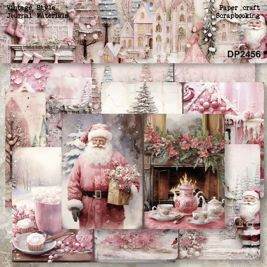 8 Blatt Weihnachts-Bastelpapier A5, einseitig gemustertes Dekorationspapier in Multicolour für Scrapbooks, DIY-Alben und Kartenherstellung - Bild 5