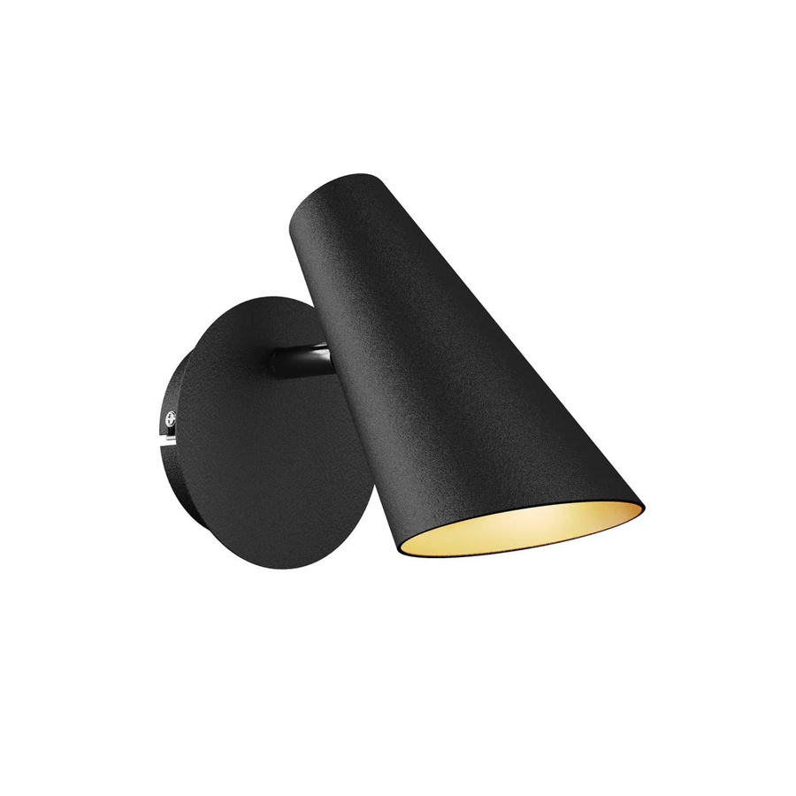 Lucande Wandleuchte Wibke Skandinavisch aus Metall in Schwarz und Gold/Messing, 1-flammig, GU10 - Bild 2