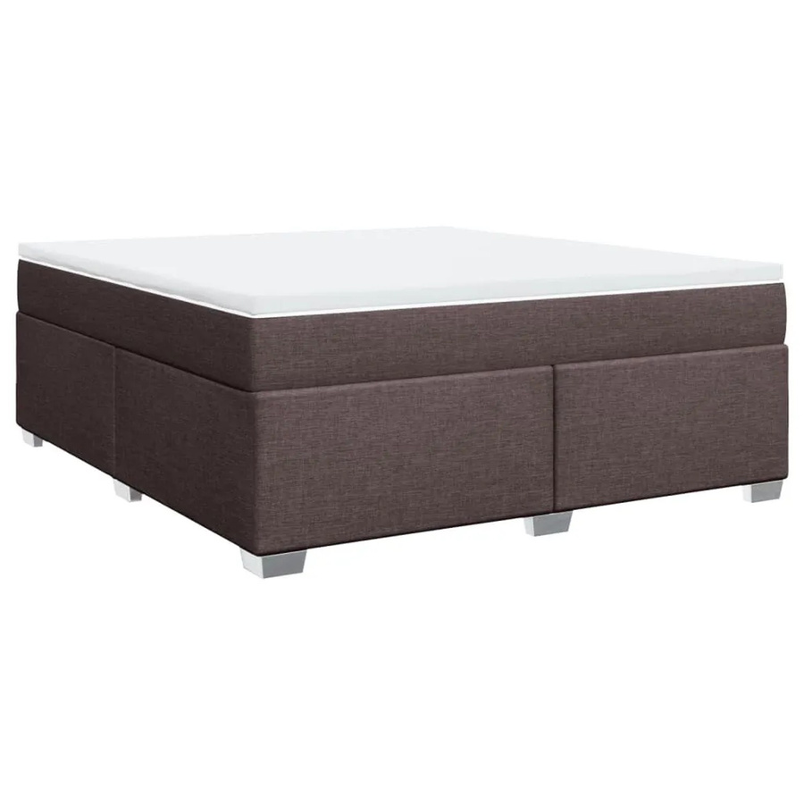 vidaXL Boxspringbett mit Matratze Hybrid-Design aus Stoff in Dunkelbraun und Weiß, B/T: 180 x 200 cm - Bild 2
