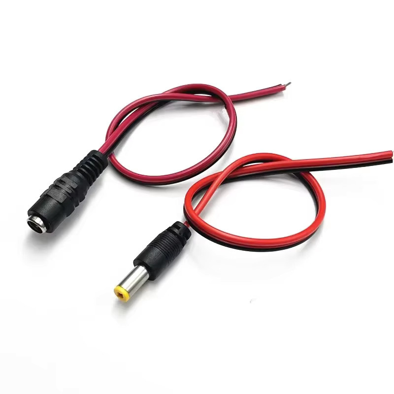 12V DC Stecker-Buchse-Verbinder Set mit Kabeladapter in Schwarz, 5,5 x 2,1 mm - Bild 3