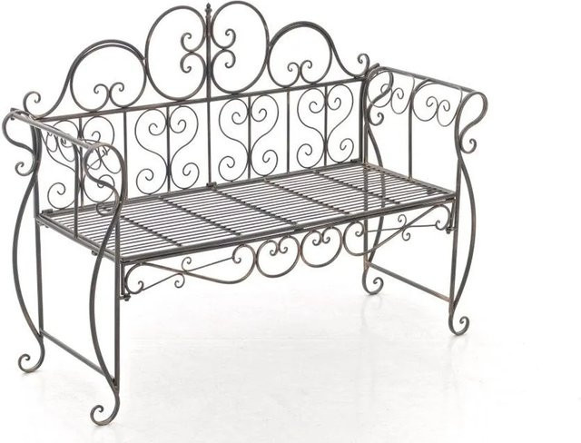 DELUKE Gartenbank LENAR aus Metall in Bronze im Jugendstil für Garten und Terrasse, B/T/H: 128 x 46 x 94 cm - Bild 1