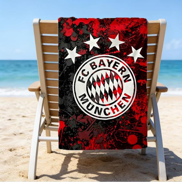 Strandtuch Münchner Fußballverein von Happiness Goods B, superweiche Mikrofaser, rot, B/T/H: 70 x 140 cm - Bild 1