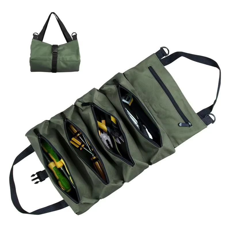 Zipper Tragbare Organizer Tasche aus Oxford-Gewebe für Camping und Werkzeug in Schwarz oder Grün - Bild 2