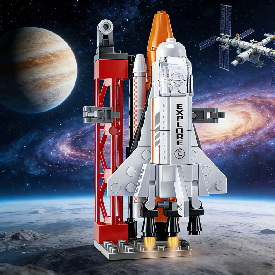TOYLINX Weltraum, Erkundungs-Konstruktionsrakete, Bauset, 115-teiliges Set - Bild 3