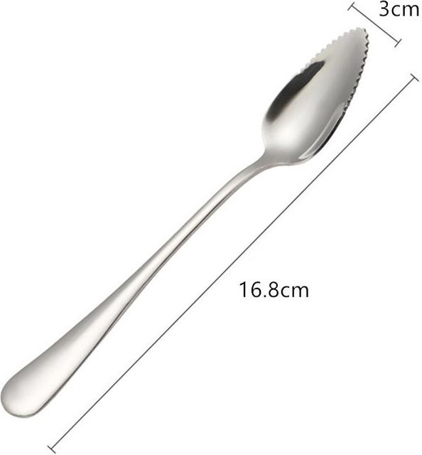 MEXQCH Multifunktionaler Obstlöffel aus 304 Edelstahl mit gezacktem Rand für Kiwi und Mango in Silber - Bild 1
