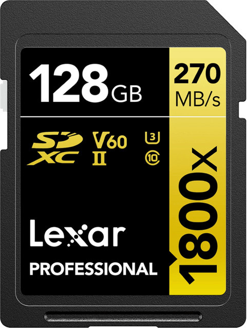 Lexar Professional SDXC Gold Speicherkarte 128GB in Gold/Schwarz mit 180 MB/s - Bild 1