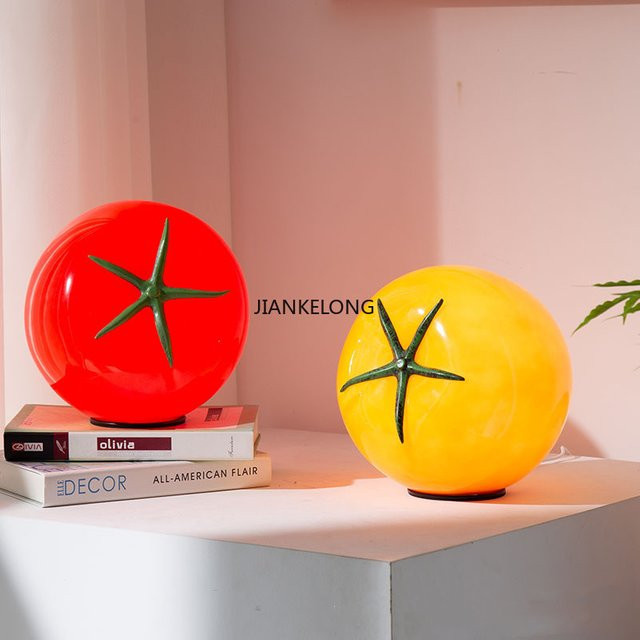 JIANKEXING Dimmbare Nachtlicht-Schreibtischlampe in Tomaten-Design, Mehrfarbiges Dekorationslicht für Schlafzimmer und Nachttisch - Bild 1