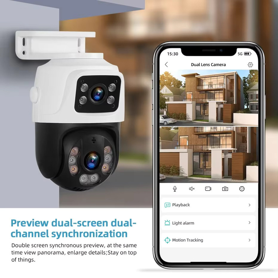 HCVAHDN 4K 8MP POE CCTV Kamera System Outdoor Wasserdicht mit Dual Objektiv und Menschlicher Erkennung in Weiß - Bild 3