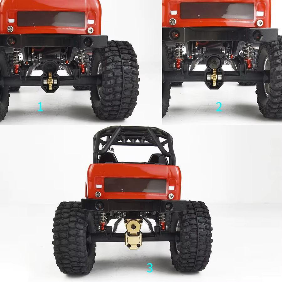AXSPEED Messing-Diff-Abdeckung und Achsgetriebe 6 x 6 Hinterachs-Modifikationssatz, 1:24, Metall - Bild 3