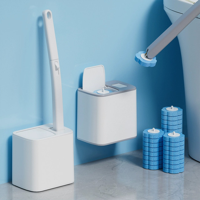 Willstar Einweg WC-Pinsel Ersatzköpfe mit langem Griff in Blau zur Reinigung der WC-Schüssel - Bild 1