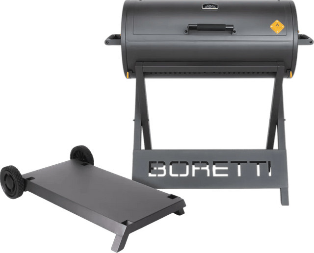 Boretti Barilo 2.0 Holzkohlegrill mit Trolley und Deckelthermometer aus Gusseisen - Bild 1