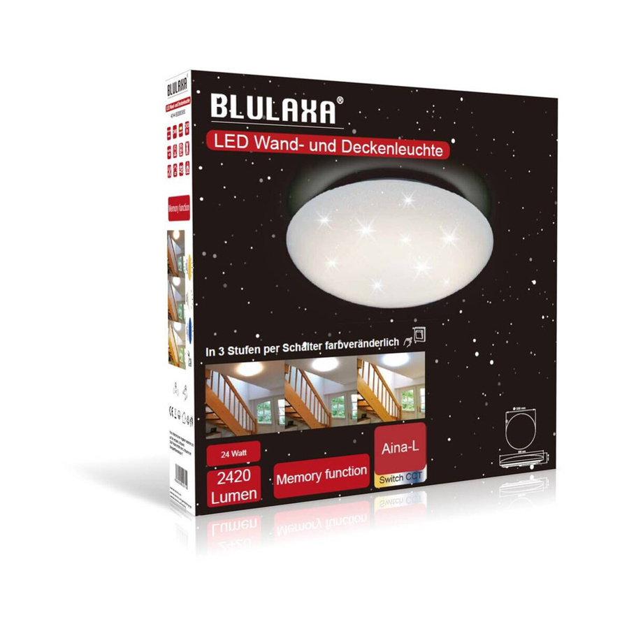 Blulaxa LED-Deckenleuchte Aina in Weiß, Durchmesser: 33 cm - Bild 2