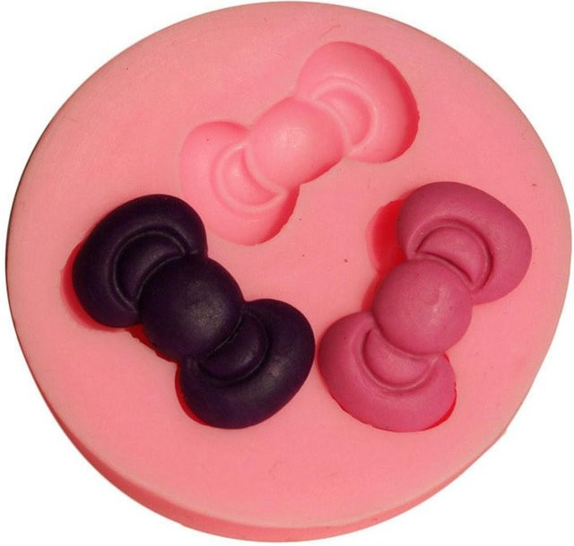 CosyHome Silikon Backform Schleife für Fondant, Kuchen und Kekse, Pink - Bild 1