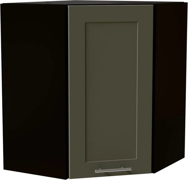 Feldmann-Wohnen Eckhängeschrank Oslo W10 Schwarz und Reed Green Matt mit Soft-Close-Türen, B/T/H: 60 x 60 x 72 cm - Bild 1