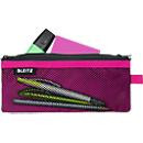 Leitz WOW Traveller Zip-Beutel mit durchsichtigem Netzfach und blickdichtem Fach, Größe M, pink - Bild 2