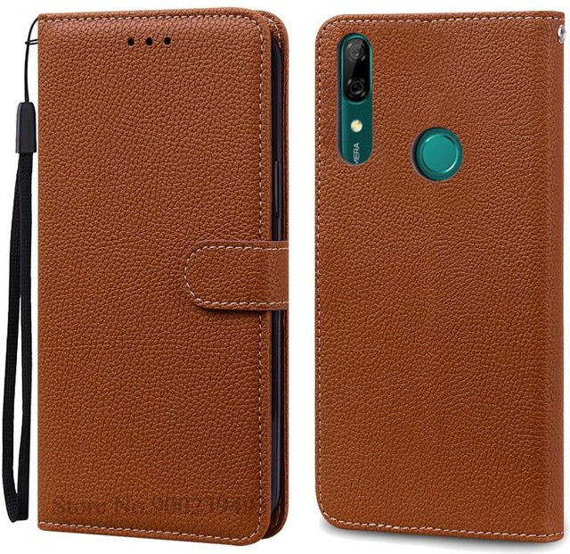 Leder-Brieftasche Buch-Abdeckung für Huawei P Smart Z in Braun - Bild 1