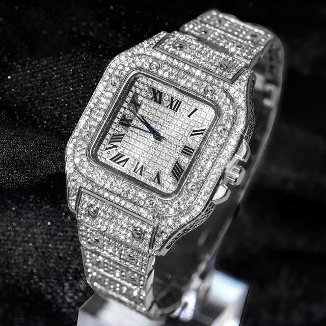 TVK Armbanduhr, Quarz, Messing, Gold, Diamant, Herren - Bild 1